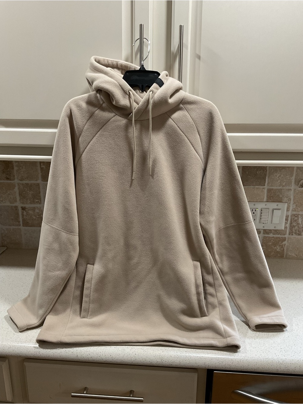 Gymshark Beige Fleece Pullover Hoodie